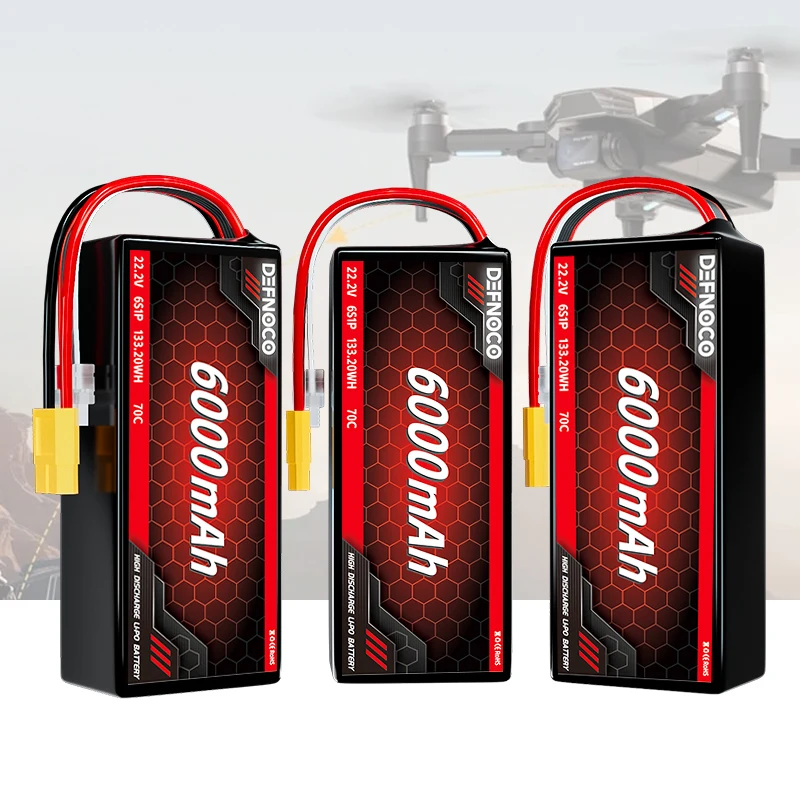 Lipo аккумулятор Defnoco 6000 мАч 6S 22,2 В 70C для FPV/UAV Drone