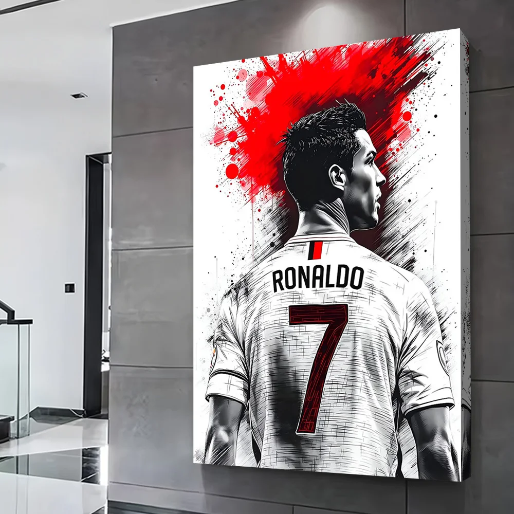 Cristiano Ronaldo Soccer Jersey Art Printing Poster Customizable Pictures Wall Art Canvas Painting for Home Decorations Mural view 2