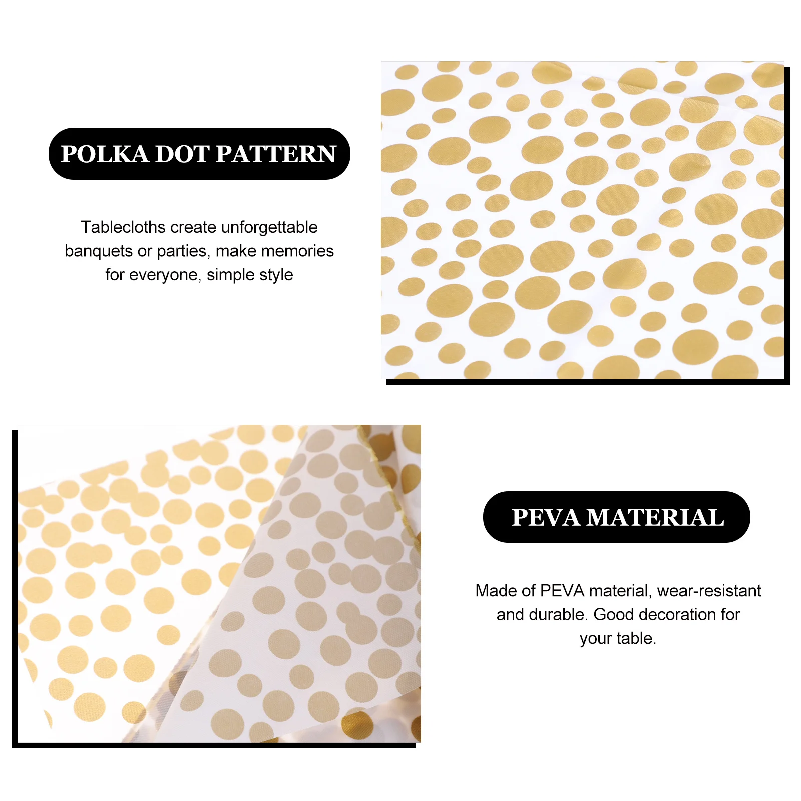 

3Pcs Tablecloth Peva Table Cover for Birthday Kitchen Dining Table Decoration Spill Protection Noise Reduction