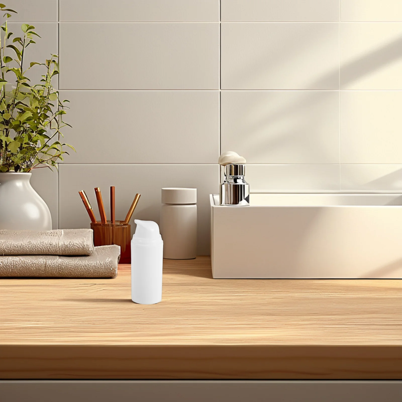 5 szt. podróżnych butelek z pompką do lotionu, wielokrotnego użytku, szczelne, kompaktowe, plastikowe dozowniki próżniowe, przenośne na krem do pielęgnacji skóry, szampon