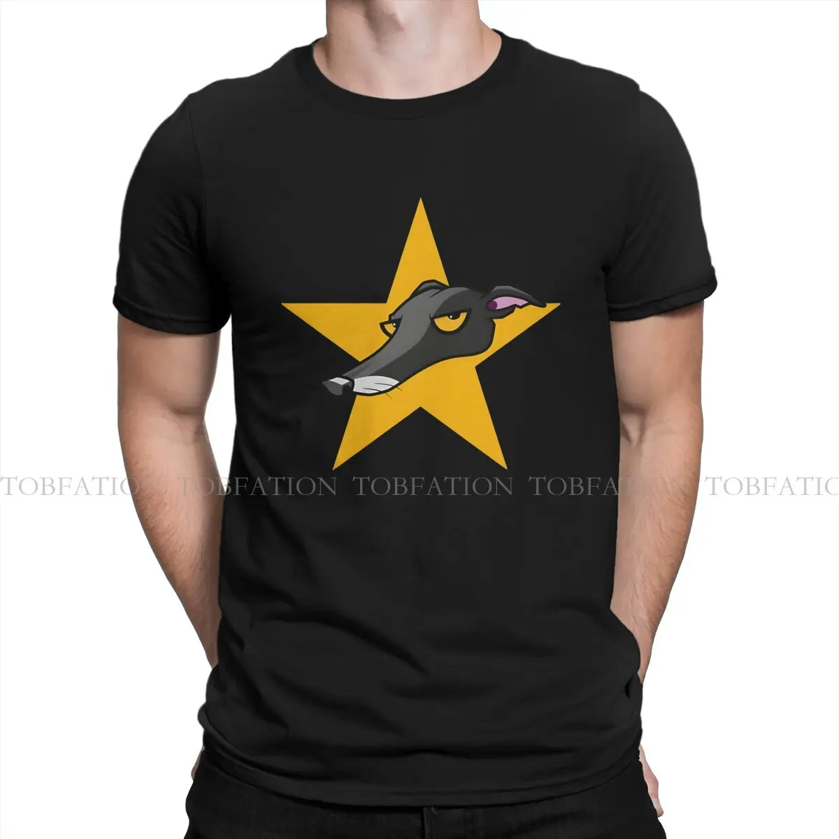 Black Hound Star Newest TShirts Greyhound Male Graphic Pure Cotton Tops T Shirt O Neck Oversized