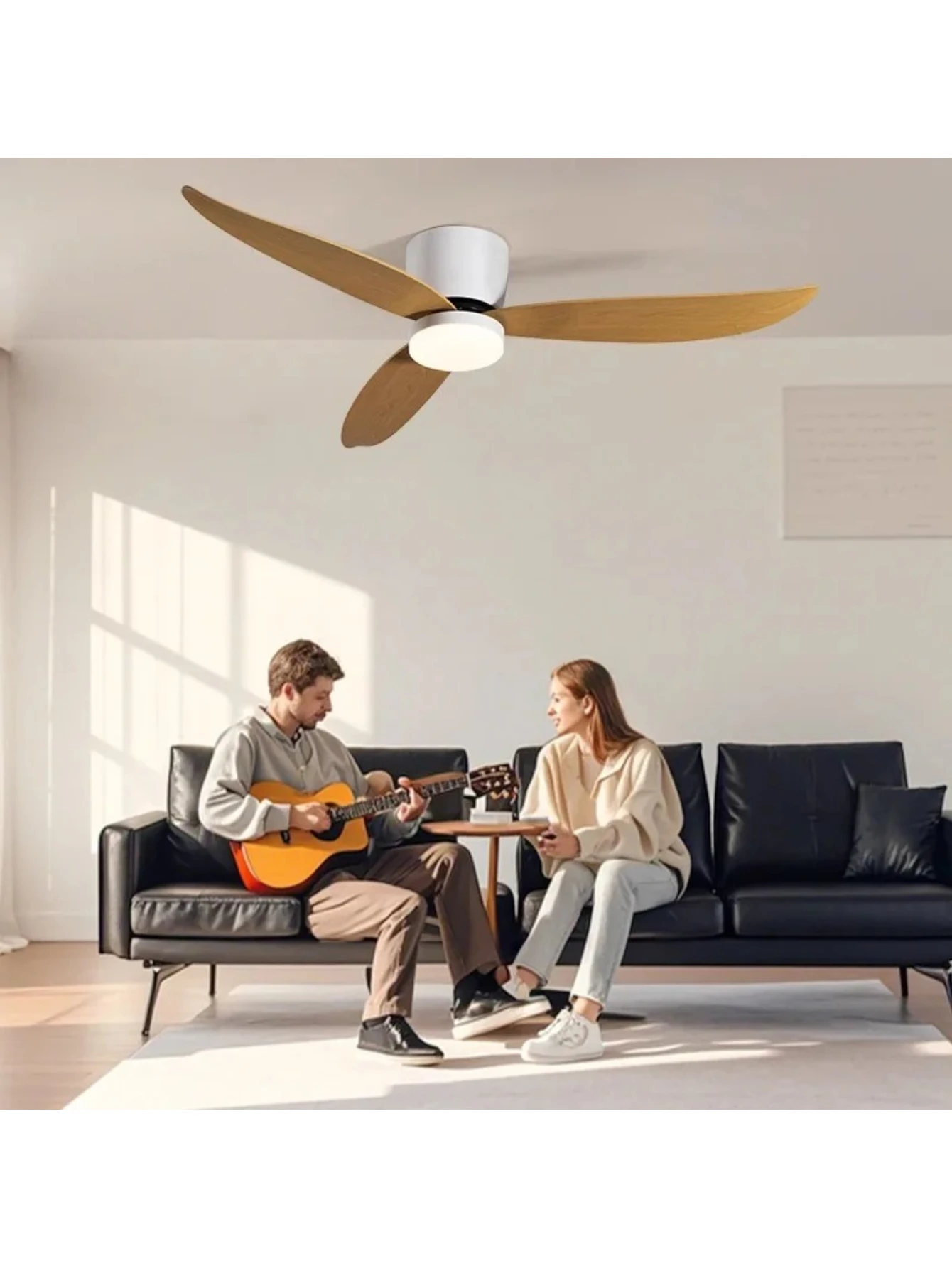 Modern LED Ceiling Fan With Silent Interior Bedroom Dining Room Ceiling Chandelier Light Home Deco