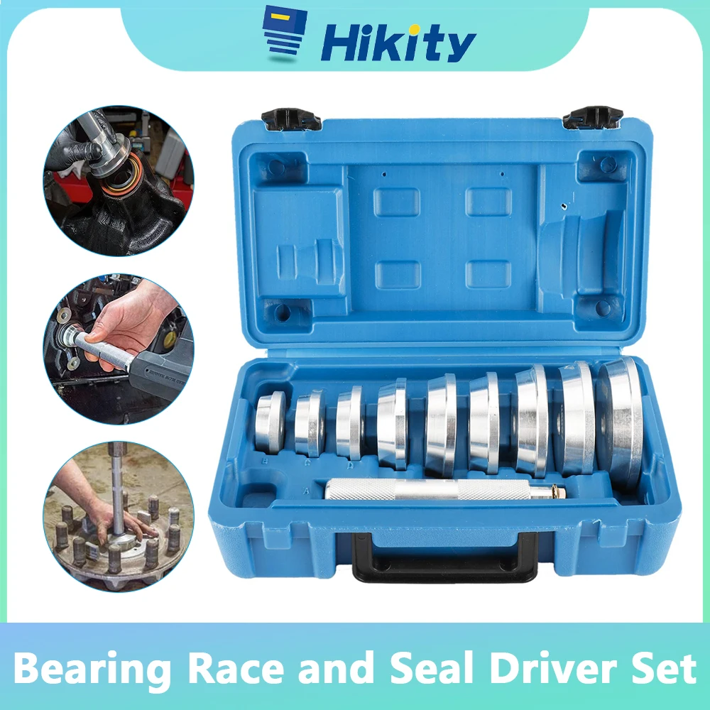 Hikity 10pcs Bearing Race and Seal Bush Driver Set for Automotive Wheel Bearings Seal Driver Set with Storage Case