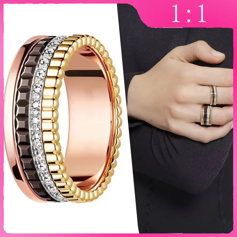 Gorgeous Women's Copper Ring with Shimmering Cubic Zirconia - Ideal Fashion Accessory and Gift