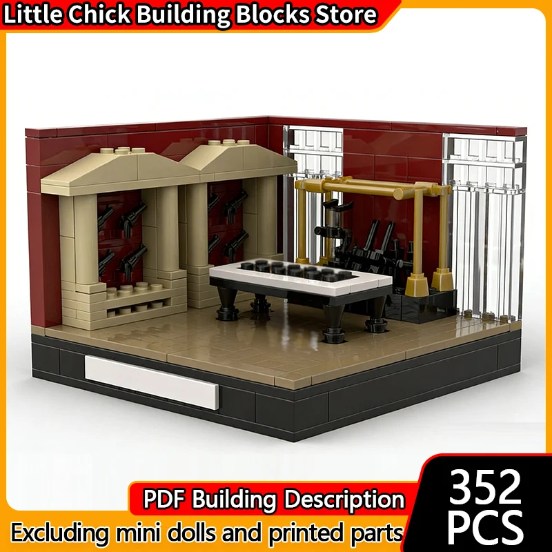 

Популярная модель фильма MOC, строительные кирпичи, гостиничный номер, диорама, модульная технология, детские праздничные подарки, сборные игрушки, костюм