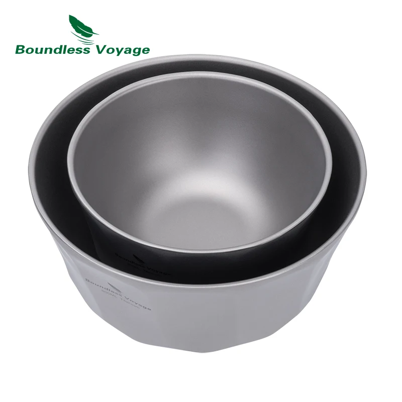 وعاء من التيتانيوم للتخييم بدون حدود بجدار مزدوج 500 مل/800 مل وعاء خفيف الوزن للتنزه في الهواء الطلق ومضاد للحرق #3
