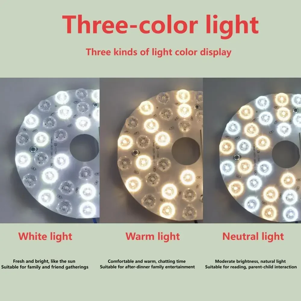 LED Panel Round Light Patch LED Round Ceiling Panel Round Light Panel AC 85-265V LED Light 3 Color with Magnetic Easy To Install