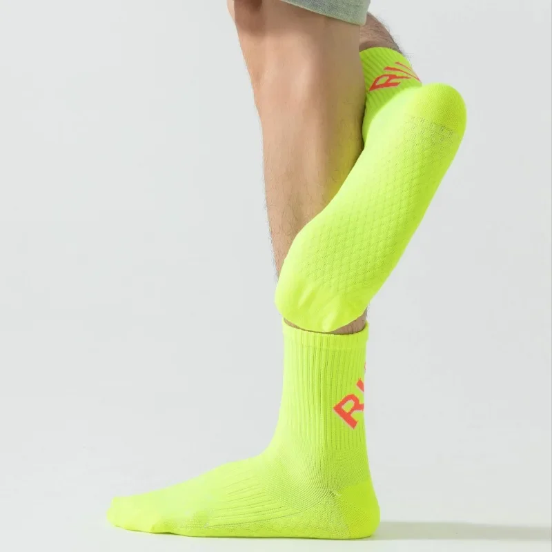 1/6 paio di calzini da corsa per uomo e donna, calzini a pressione per fitness, sportivi, colore brillante, traspiranti, per maratona, basket