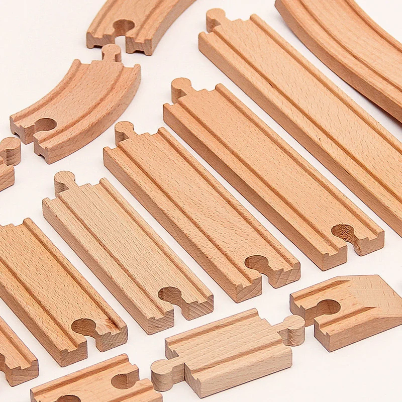 Wooden Track Railway Toys Beech Wooden Train Track Accessories Fit Biro All Brand Tracks Educational Toys for Children