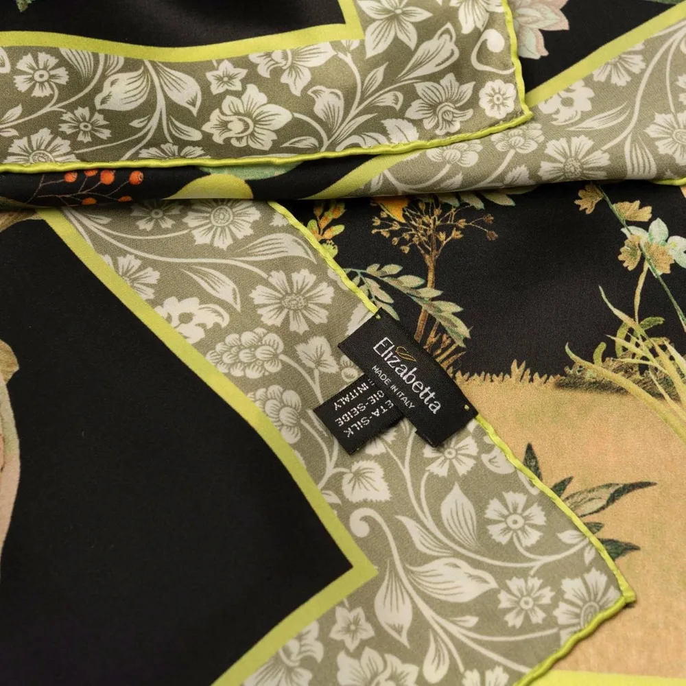 100% Silk Italian Square Scarves - Women's 35cm Made in Italy Luxury Fashion Accessories