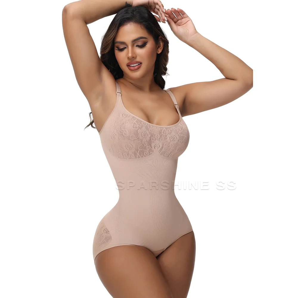 Fajas Colombians Tummy Control Women Shapewear V-Neck Sleeveless Bodysuit Jumpsuit Thong Tank Tops Body Suit Shaper