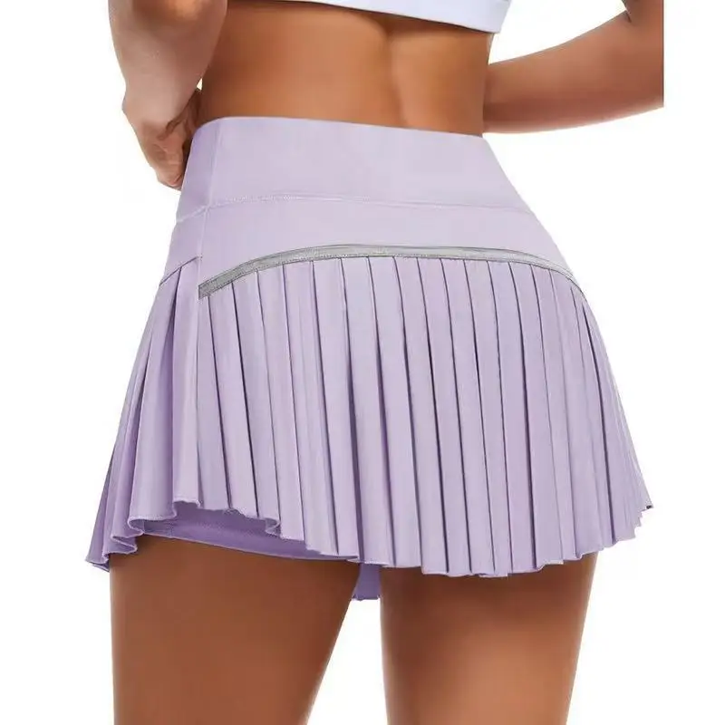 التنانير التنس رياضة الغولف الجري مطوي Pantskirts حجم كبير النساء الملونة S-XXL الرياضة اللياقة البدنية عالية الخصر Skorts مع جيب #3