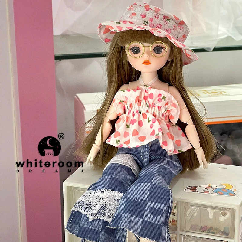

30CM Bjd Doll Starry Blue Eyes 1/6 23 Movable Jointed Dolls Fashion Dress DIY Toy Dolls with Shoes for Children Birthday Gifts