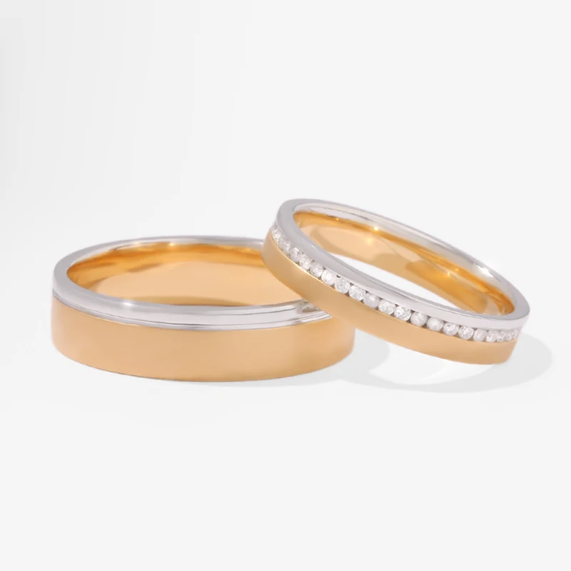 

Handcrafted Vintage-Inspired 18K 14K 10K platinum Gold Plated Couples Commitment Rings