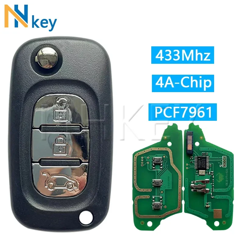 

NH KEY для Renault Scenic 3 Megane 3 Fluence 2009-2015 VA2 Blade Fob 3 кнопки PCF7961 чип 433,92 МГц FSK откидной дистанционный ключ