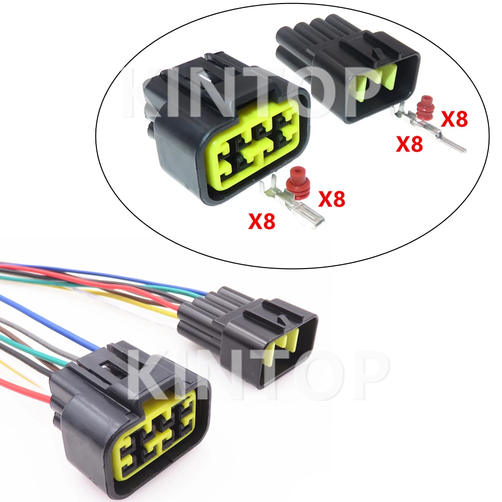 1 Set 8 Pins AC Assembly Auto Sealed Wire Harness Plug With Wires FW-C-8F-B FW-C-8M-B Automobile Electrical Connector Car Parts