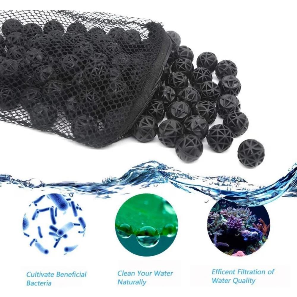 50 Praktische 16mm Bio-Bälle für Aquarienfilter, Entwickelt für Effektive Filtration und Reinigung, Geeignet für die Reinigung von Heim-Aquarien