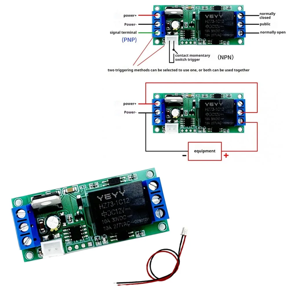 

Single-button Touch Self-locking Switch Relay 5V/12V/24V High and Low Level Trigger Relay Module One-button Start and Stop