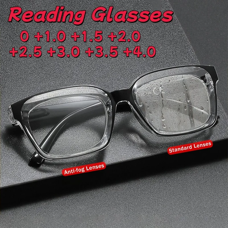 

New High Definition Anti-Fog Presbyopia Glasses Stylish Anti-Blue Light Reading Eyewear with Plus Diopter 0 To +4.0 Unisex