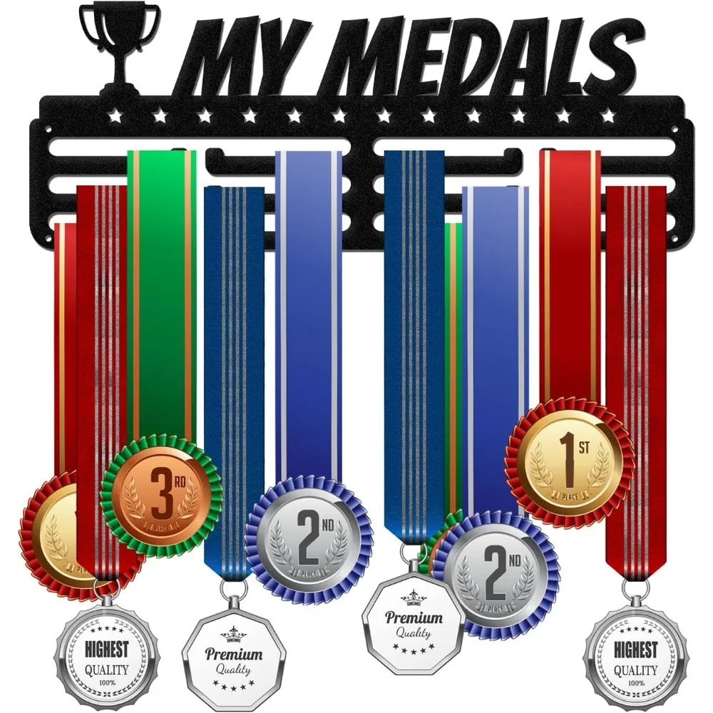 

My Medals Medal Holder Display Hanger Rack Frame for Sport Race Metal Medal Hanger for Running Gymnastics Soccer Basketball