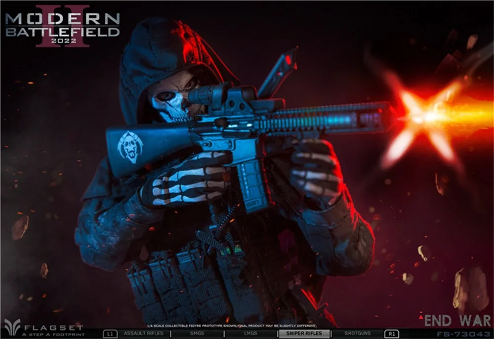 1/6e vlaggenset FS 73043 moderne soldaat oorlogsserie Ghost volledige set beweegbare actiefiguur ongeveer 12 "voor fans verzamelen ongeveer 12"