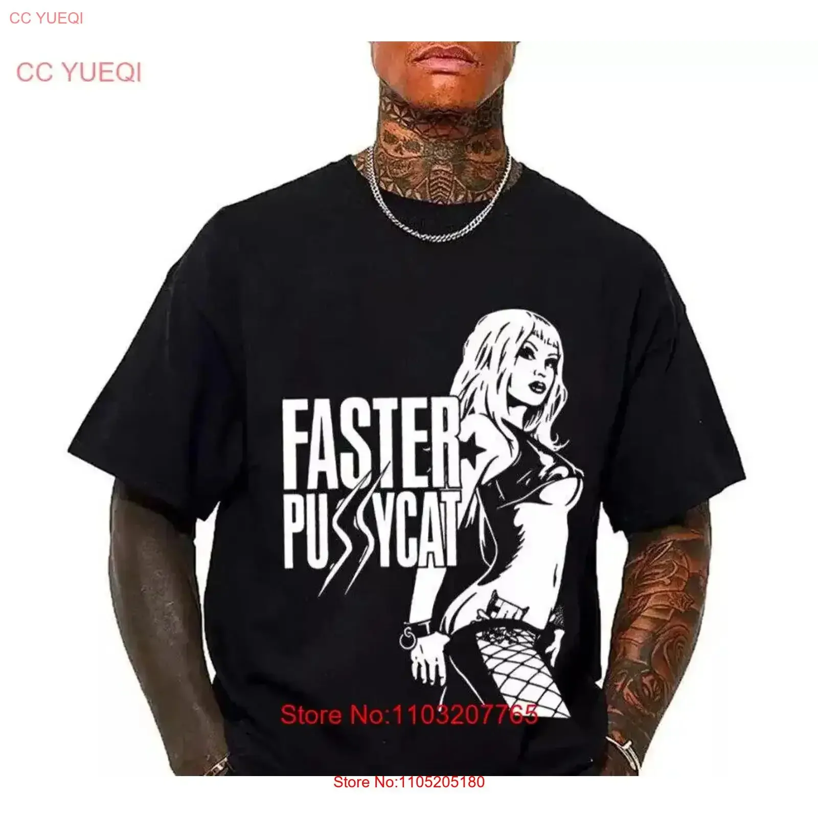 Faster Pussycat T Shirt Music Band Black All Sizes vintage Washed Breathable Slightly Unisex fashion Comfortable Casual
