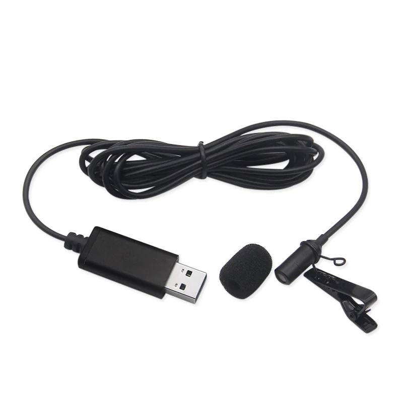 Tragbare USB Mini Mikrofon 2m Revers Lavalier Mic Clip-auf Externe Knopfloch Mikrofone für Laptop PC Computer Aufnahme chat