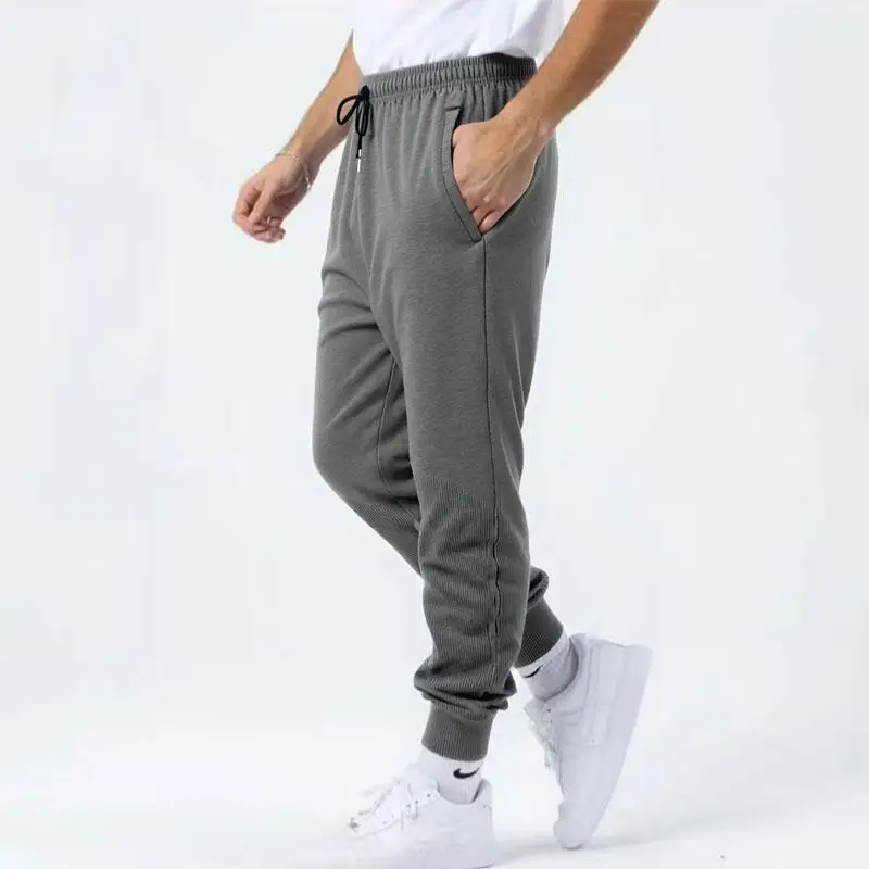

Мужские спортивные штаны, весенние повседневные брюки, мягкие брюки для бега, свободный крой на шнурке для бега, тренировок в тренажерном зале с карманами для повседневной носки