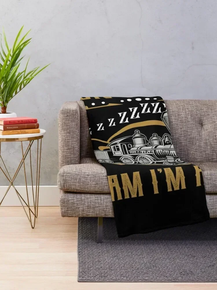 I don't snore i dream i'm a Train - Funny Train Lover Gift Throw Blanket wednesday Bed linens Hairy Blankets