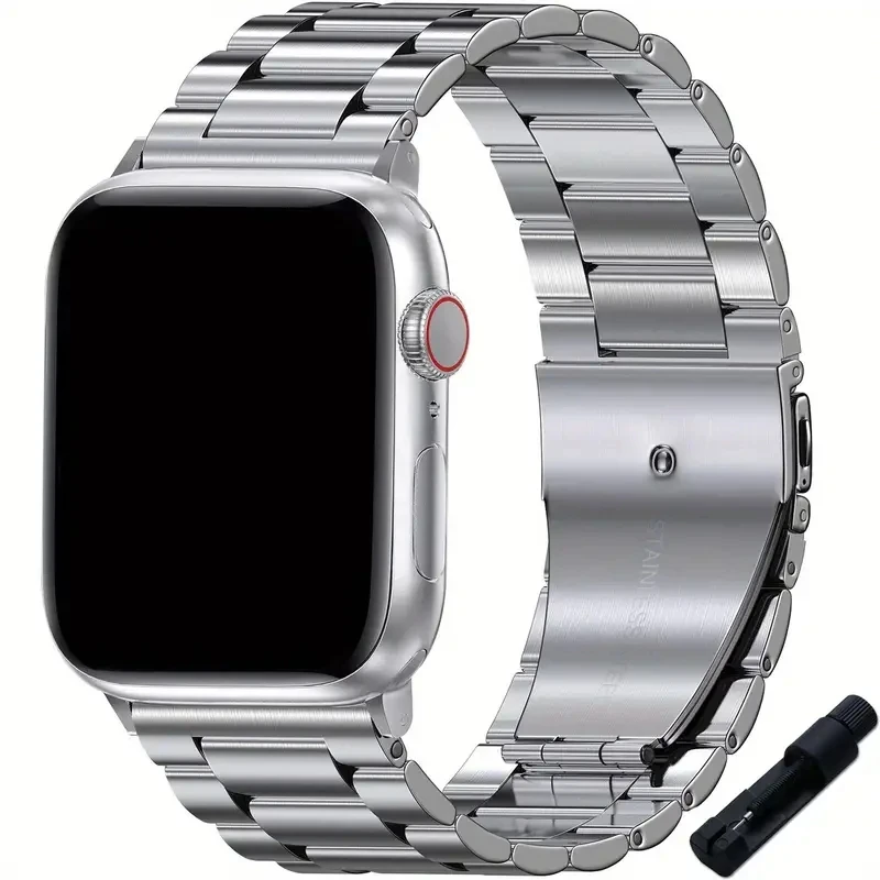 Correa de acero inoxidable para Apple Watch, banda de Metal de 49mm, 45mm, 44mm, 42mm, 41mm, 40mm, 38mm para iWatch SE Ultra 9, 8, 7, 6, 5, 4, 3