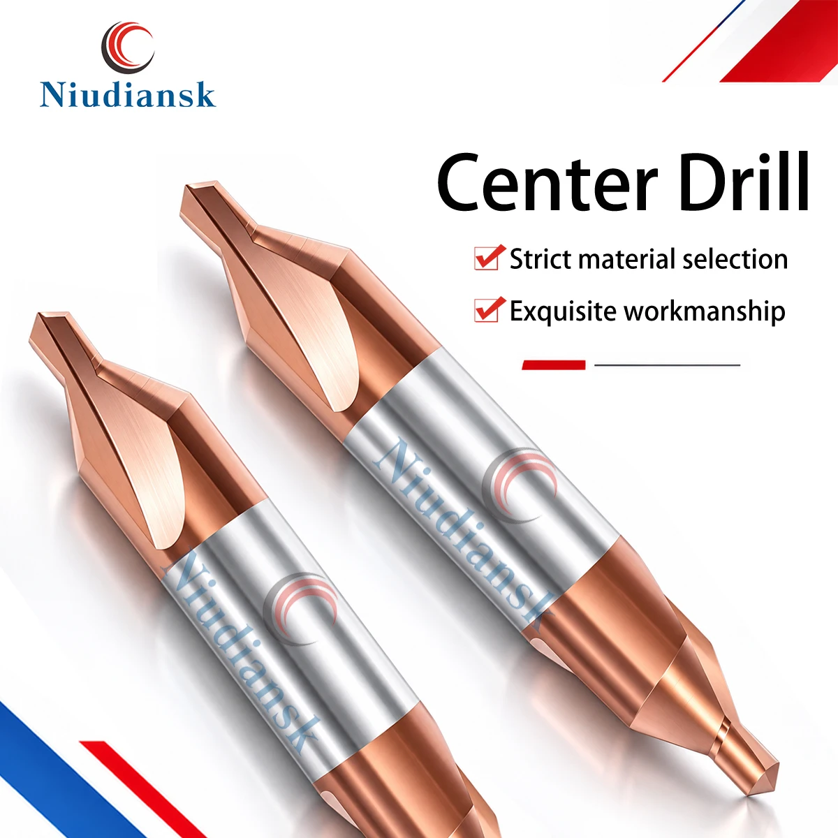 Double Headed Center Drill A1.0xD4xL50 A5.0xD10xL100 A-Type Extended Centering Positioning Center Drill Bit For Aluminum steel