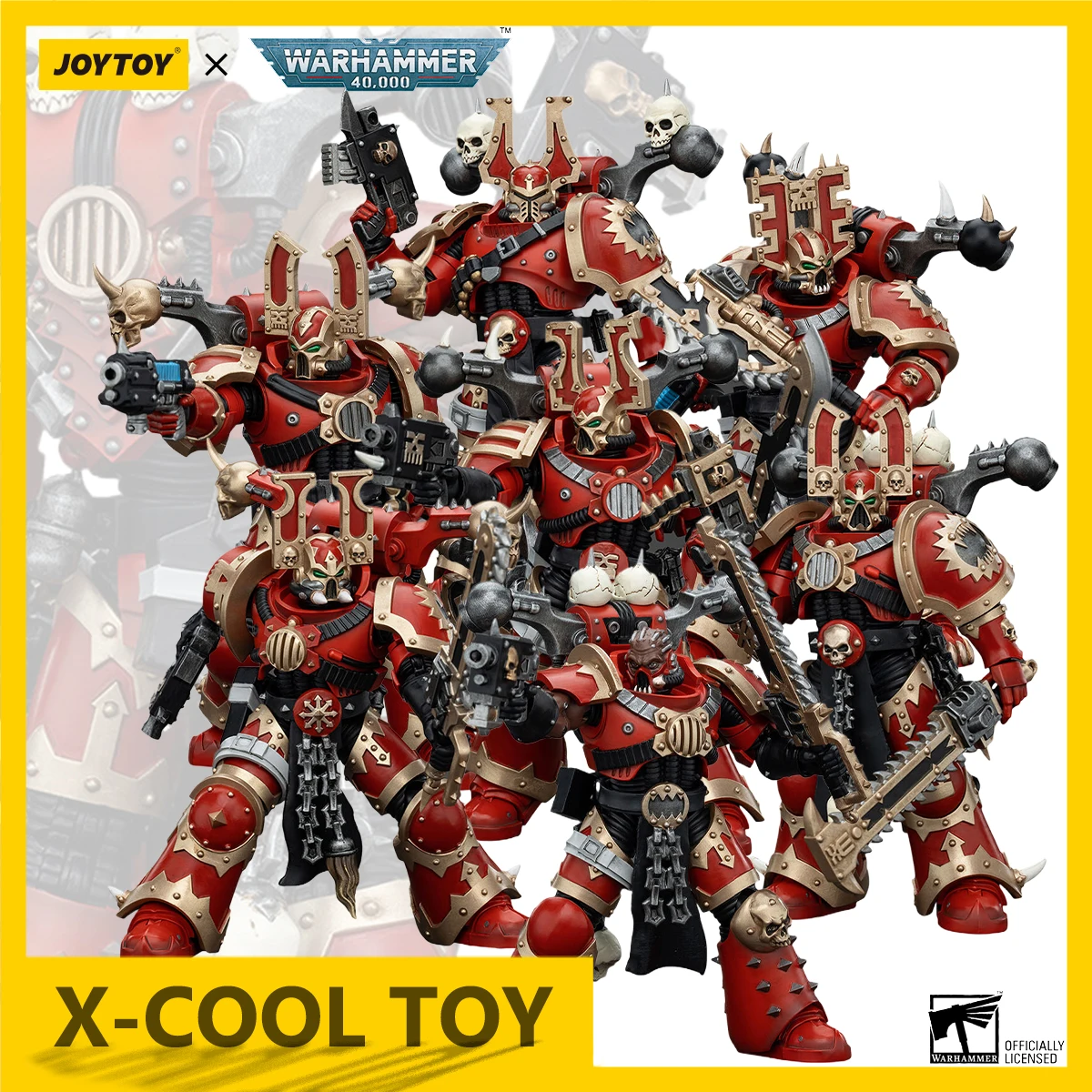 JOYTOY Warhammer 40k 1/18 Action Figure World Eaters Khorne Berzerker Figure Joint Movable Figurine Collection Model Toys Gift