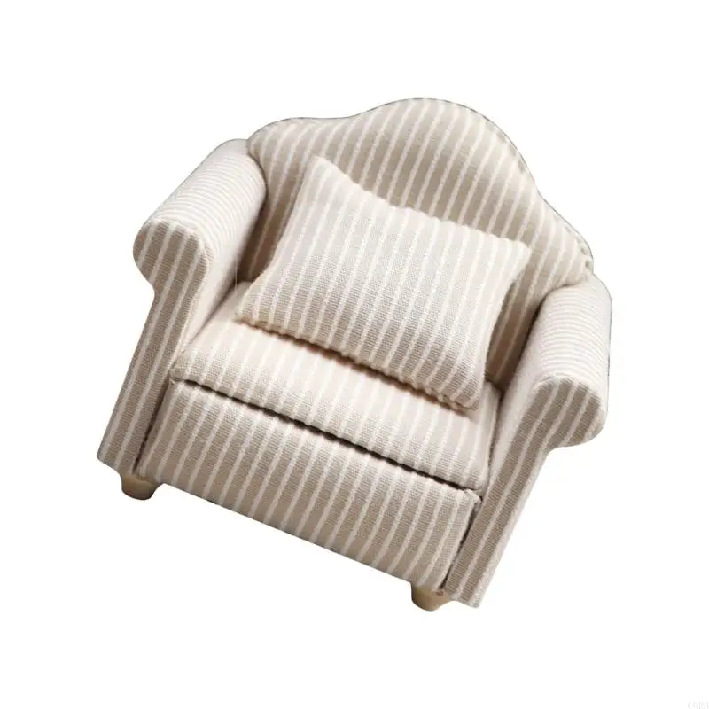 CORB Flower Print Sofa Doll House Furniture 1/12 Children Safe Doll House Scene Layout