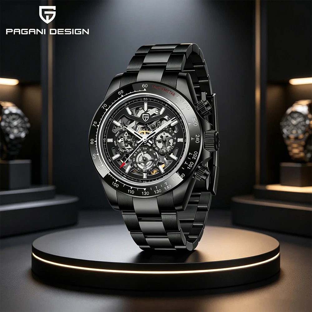 PAGANI DESIGN 2026 New Men's Automatic Mechanical Watch Stainless Steel 100m Waterproof Luxury Casual Watch for Men Reloj Hombre