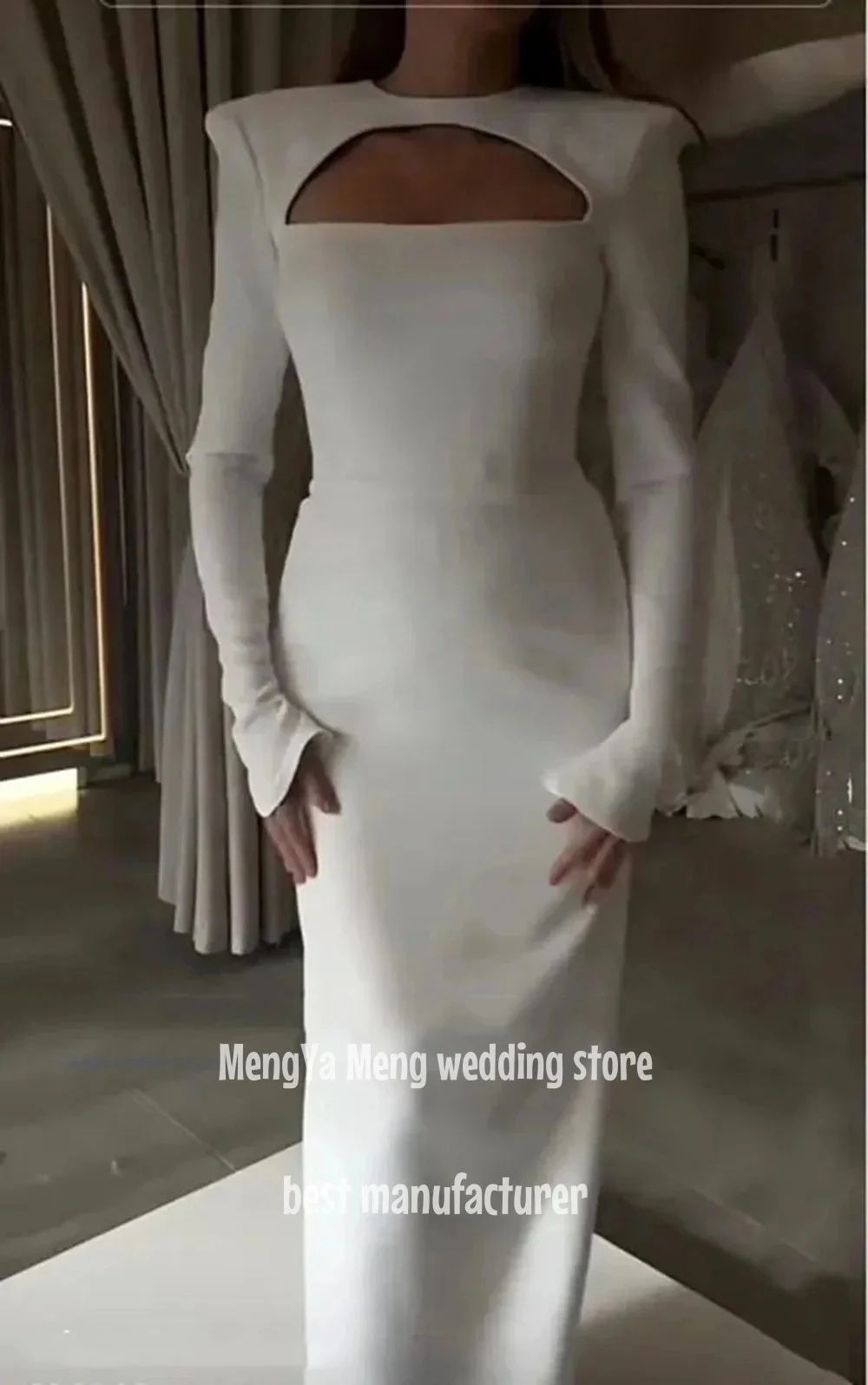 Sukienka wieczorowa satynowa długa ZHUISHU na specjalną okazję, suknia ślubna typu rybka, elegancka sukienka damska na przyjęcie, okrągły dekolt, odkryte plecy, gala