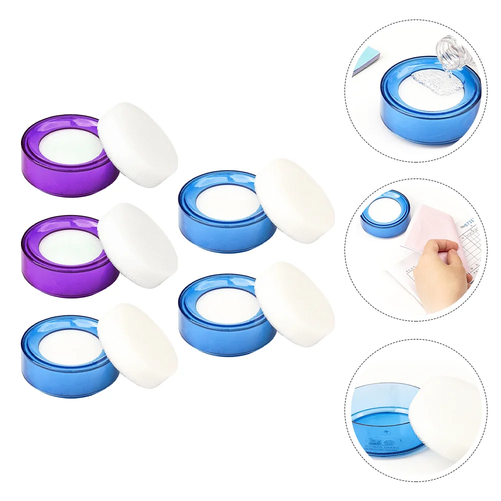 5 Pcs Money Counting Water Box Bank Teller Tool Hand Manual Finger Sponges Fingertip Moistener for Paper Accessories