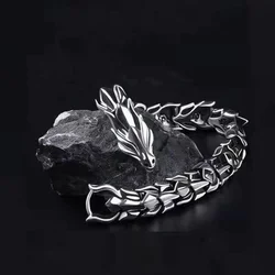 3 Color 20CM Men's Viking Domineering Dragon Vintage Punk Hiphop Bangle Bracelet Birthday Gift