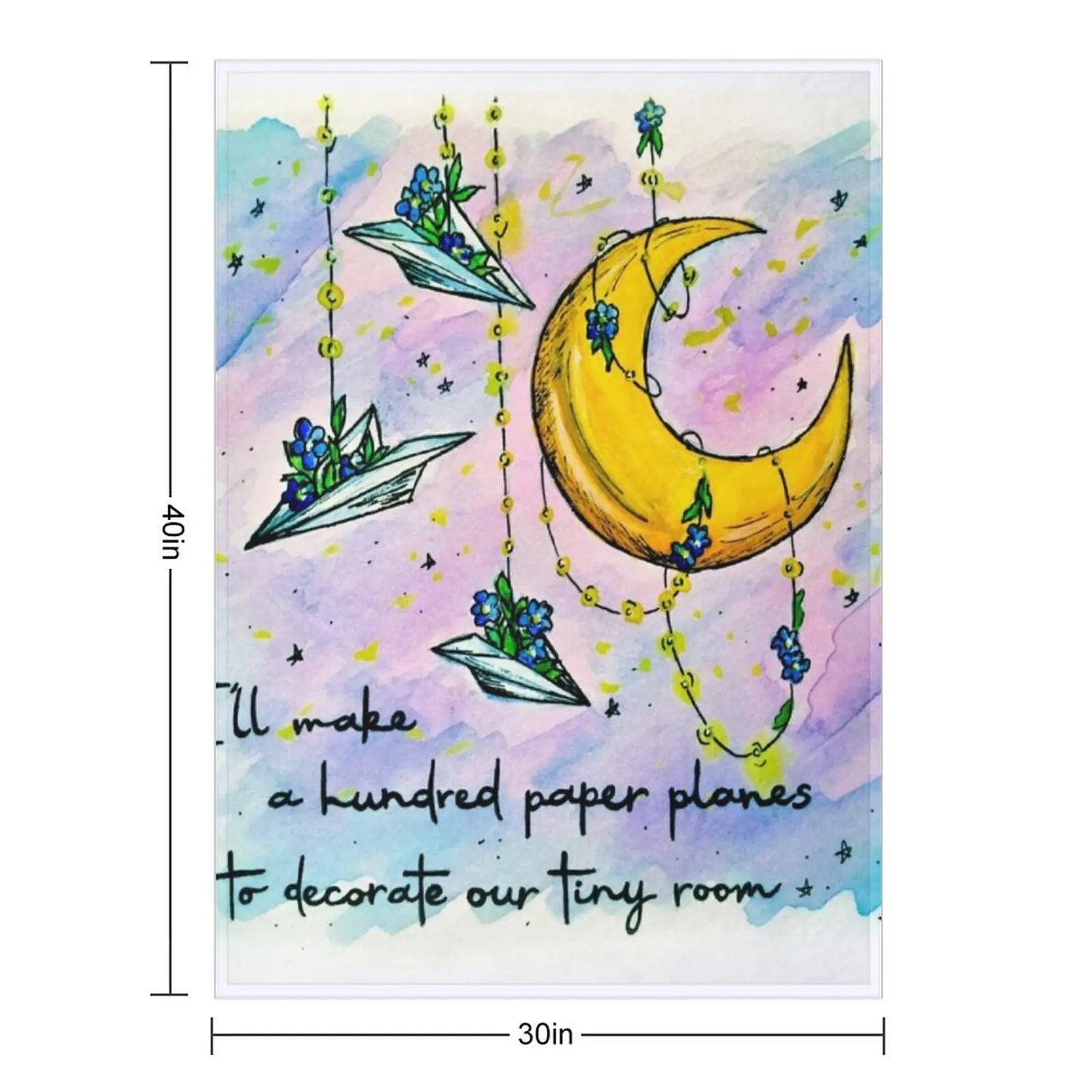 Little Miss Why So Paper Planes & Forget-Me-Nots مستوحاة من بطانية رمي الشيطان المذهلة بطانيات فردية فضفاضة