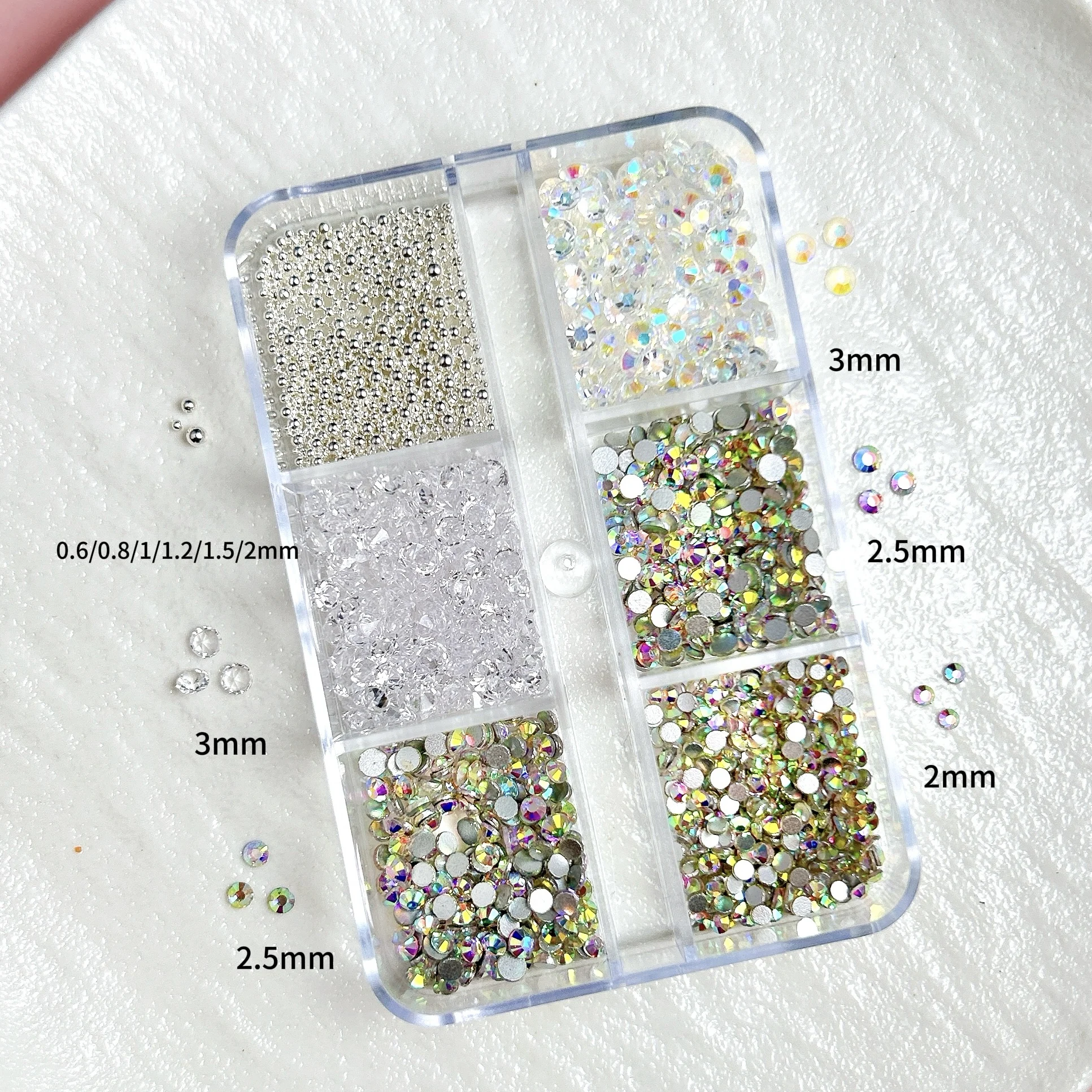 1Box Solid Color Minimalist Bow Flower Heart Resin Nail Art Decorations Mini Rhinestones Steel Balls Pearl Mixed Nail Charms DIY