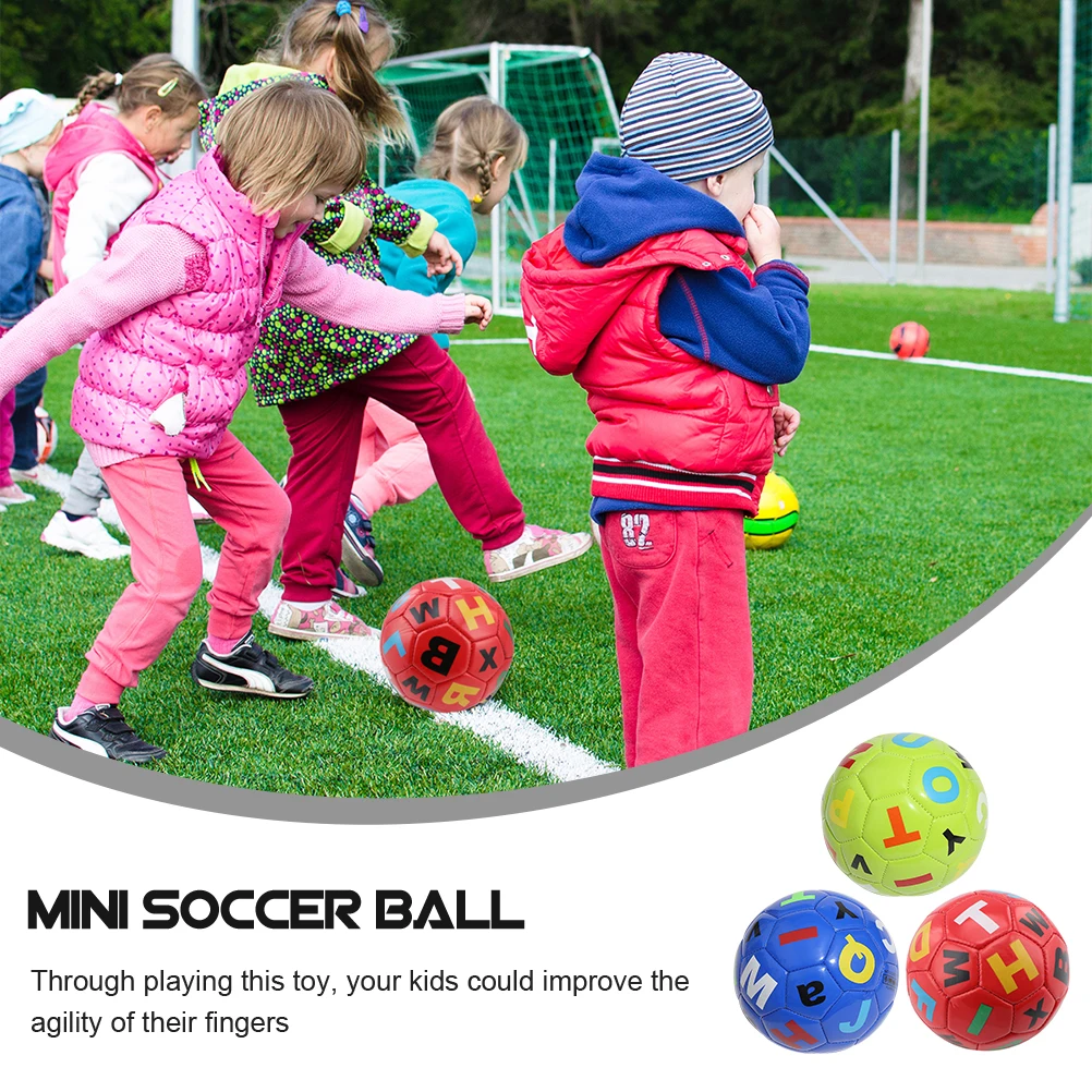 3 uds. De pelotas de fútbol inflables pequeñas para niños, juguetes vocalizados para niños pequeños, Pvc