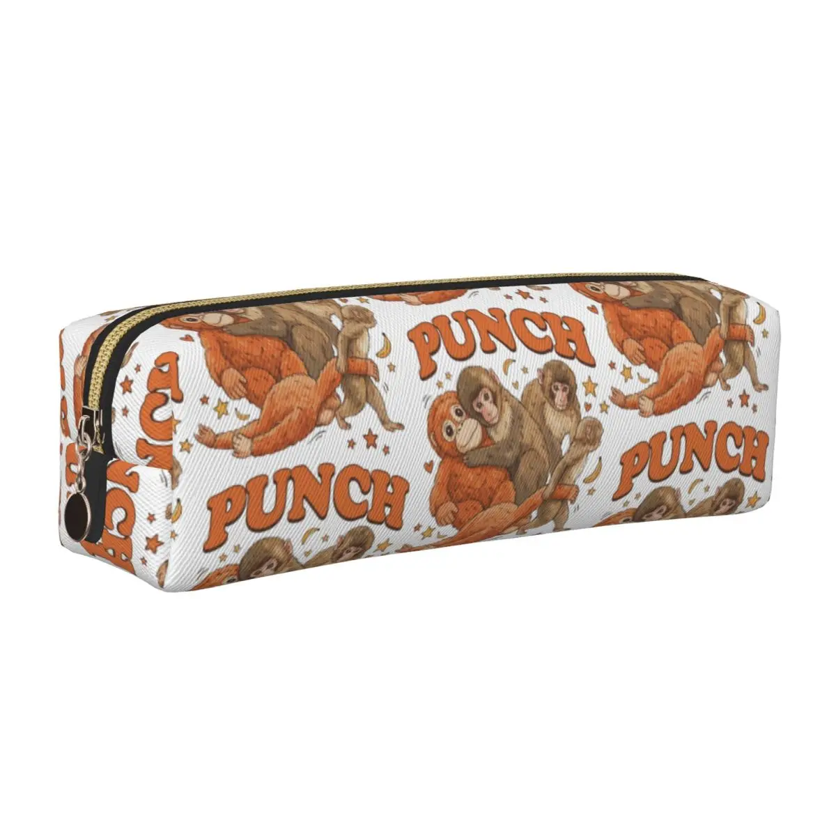 Kawaii Punch Baby Monkey And His Stuffed Monkey Pencil Case Pen Holder Bags Kids School Supplies Zipper Pencil Pouch