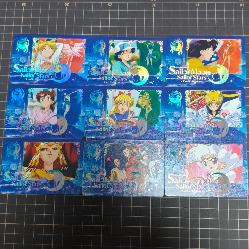 18Pcs/set 59X86Mm Diy Tsukino Usagi Cute Collection Card Refraction Color Flash Hino Rei Kino Makoto Anime Cards Gift Toys