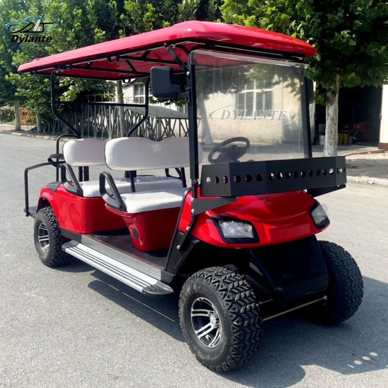 Low Price Custom Back Seat Caddy 4 Seat Electric Sightseeing Car Hunting Off-Road Vehicle Electric Golf Cart 5kw/4kw Motor