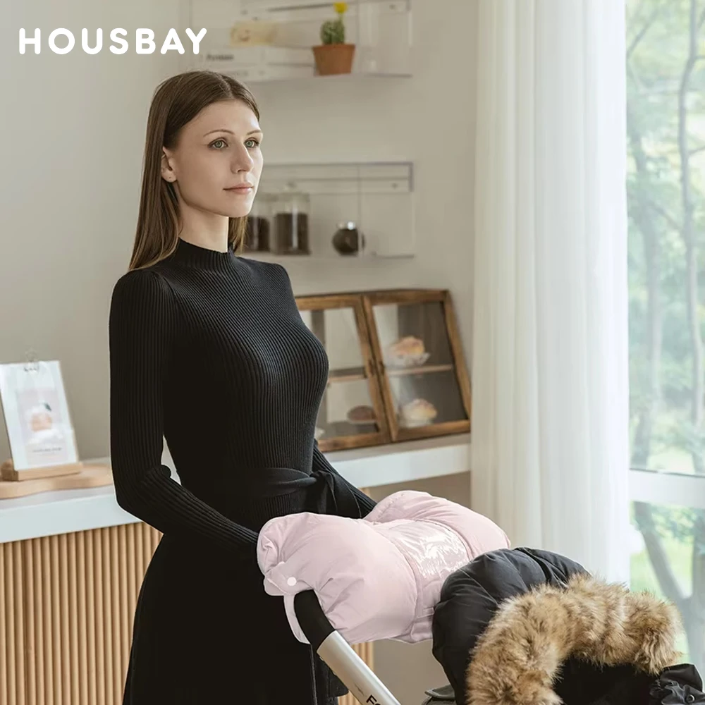 Pushcart Gloves Winter Warmth And Windproof Universal For Baby Carriage Handle Touch Screen Compatible With Plush Version