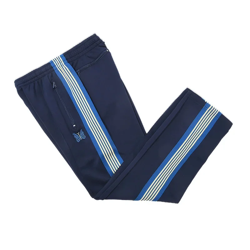 Royal Blue Casual Pants Men Woman Lovers Fashion Street Pattern Embroidery Side Edge Weaving Drawstring Trousers