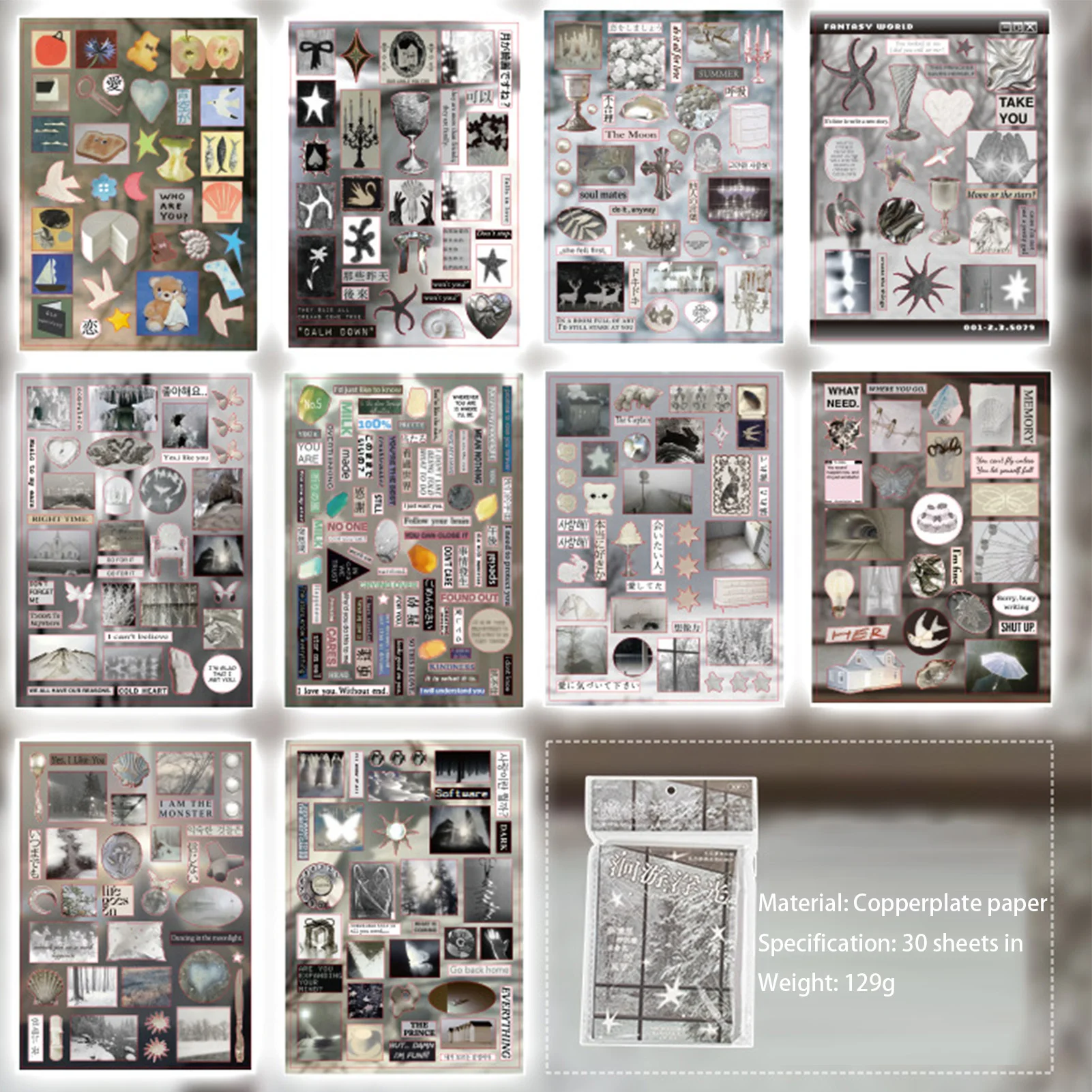 

30 листов наклейка книга красочные эстетические декоративные наклейки DIY альбом для скрапбукинга для скейтборда журнал дневник планировщик альбом чехол для телефона