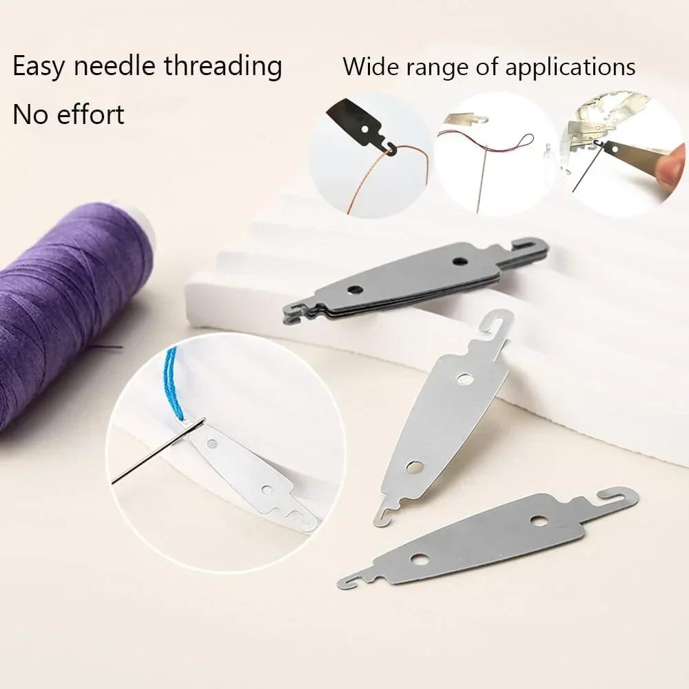 Stainless Steel Sewing Machine Needle Inserter Threader Stitch Insertion Tool Simple Quick Sewing Threader Needle Changer Tools