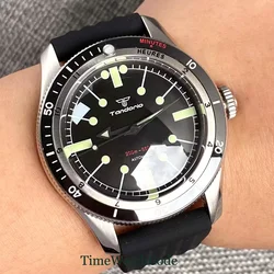 40mm Tandorio automatische Taucher uhr für Männer Doppel bogen Saphirglas nh35 pt5000 200m Wasser beständigkeit 316l Edelstahl