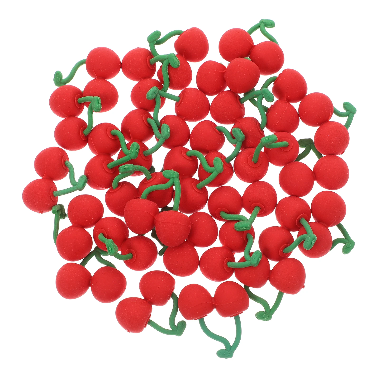 

30pcs Cherry Eraser Mini Fruit Counters Cute Simulation Desk Pet Artificial Decorative Back to School Prizes Tiny for Kids