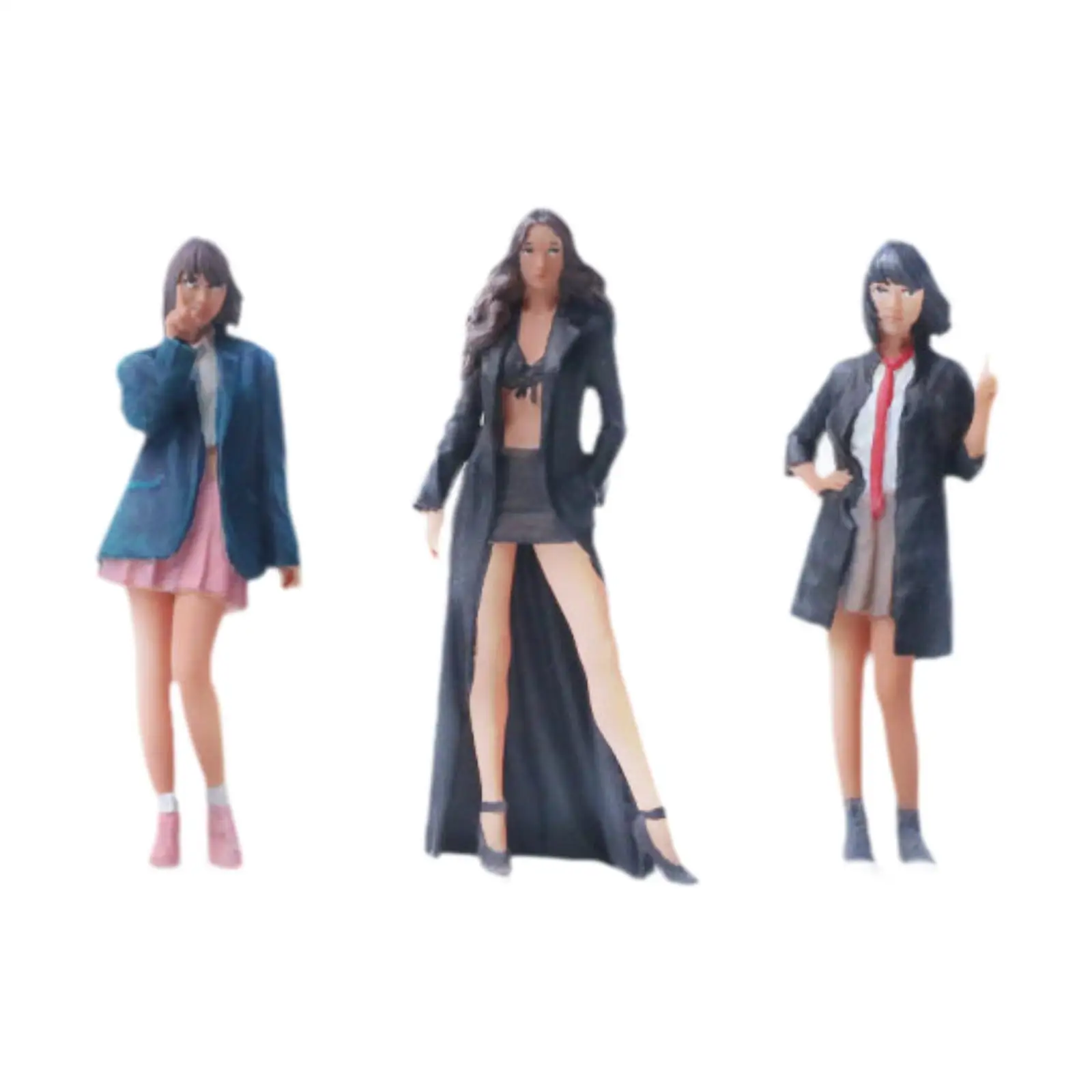 

3 Pieces 1/64 Miniature People DIY Scene Decor Sand Table Ornament Mini Architectural Models Hand Painted Standing Figures